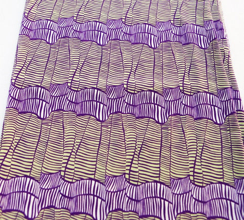 Purple and Lime Funky Stripe Challis Woven Fabric 1.25 Yards